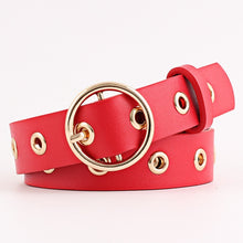 Load image into Gallery viewer, Metal Hole Metal Belt Women Girl quality Imitation leather Belt cinto cinturon feminino mujer cintos para as mulheres kemer