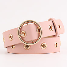 Load image into Gallery viewer, Metal Hole Metal Belt Women Girl quality Imitation leather Belt cinto cinturon feminino mujer cintos para as mulheres kemer