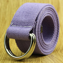 Load image into Gallery viewer, 110-160cm Long Punk Canvas Belt Men Women Jeans Decorative Double D Ring Metal Buckle Belt Fashion Street Style Wild Waistband