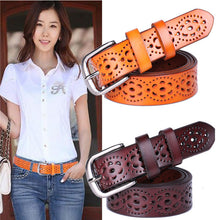 Load image into Gallery viewer, New Women Fashion Wide Genuine Leather Belt Woman Without Drilling Luxury Jeans Belts Female Top Quality Straps Ceinture Femme