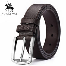 Load image into Gallery viewer, NO.ONEPAUL buckle men belt High Quality cow genuine leather luxury strap male belts for men new fashion classice vintage pin
