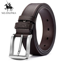 Load image into Gallery viewer, NO.ONEPAUL buckle men belt High Quality cow genuine leather luxury strap male belts for men new fashion classice vintage pin
