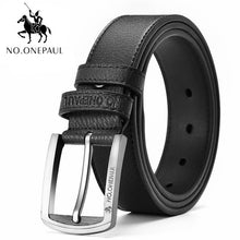 Load image into Gallery viewer, NO.ONEPAUL buckle men belt High Quality cow genuine leather luxury strap male belts for men new fashion classice vintage pin

