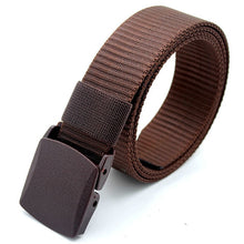 Load image into Gallery viewer, Men Female Belts Military Nylon Adjustable Belt Men Outdoor Travel Tactical Waist Belt with Plastic Buckle for Pants 130cm
