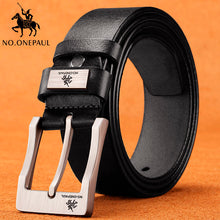 Load image into Gallery viewer, NO.ONEPAUL buckle men belt High Quality cow genuine leather luxury strap male belts for men new fashion classice vintage pin
