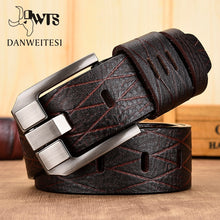 Load image into Gallery viewer, [DWTS]belt male leather belt men genuine leather strap luxury pin buckle casual men belt ancy vintage jeans high quality
