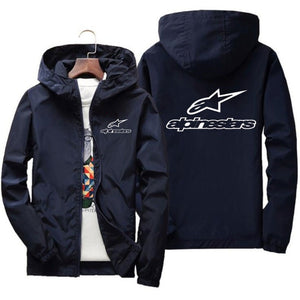 Alpinestars Spring Summer High Mountain Star Jacket Men's Street Windbreaker Hoodie Zipper Thin Jacket Men's Casual Jacket 7XL